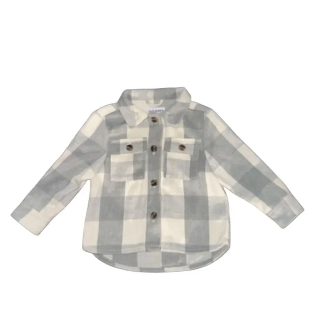 Old Navy Plaid Grey Shacket (Boys)